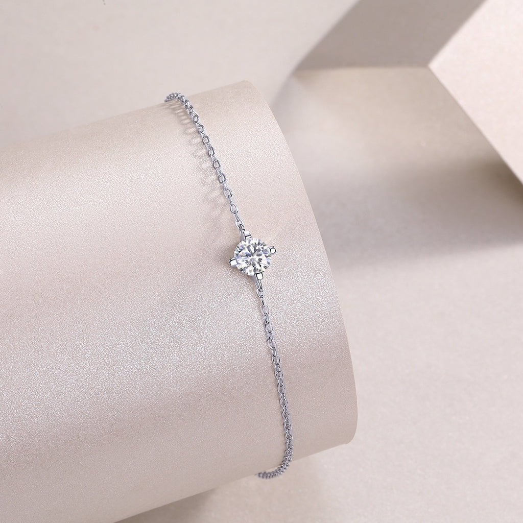 Catenacroce Moissanite Chain Bracelet in Sterling Silver