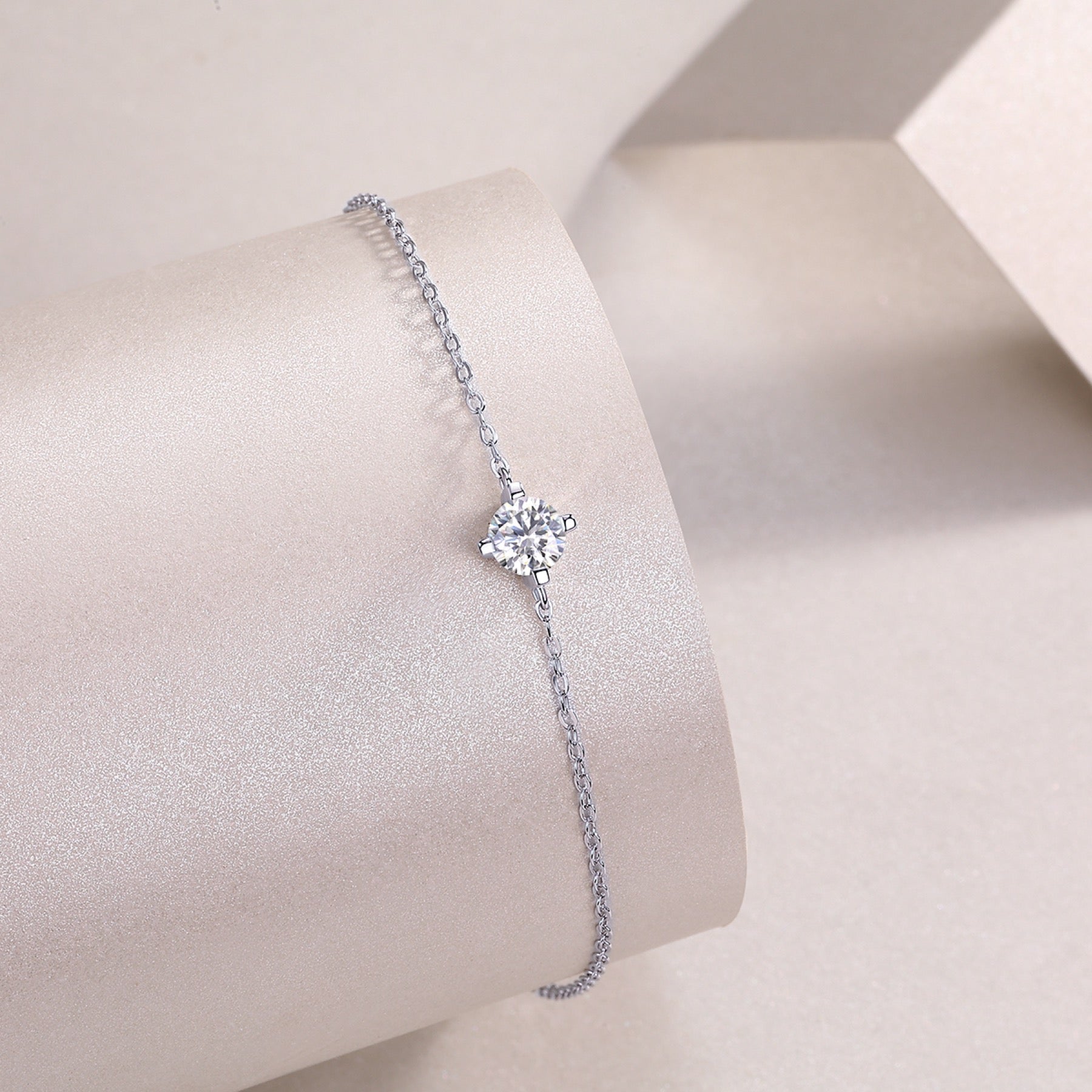 Catenacroce Moissanite Chain Bracelet in Sterling Silver