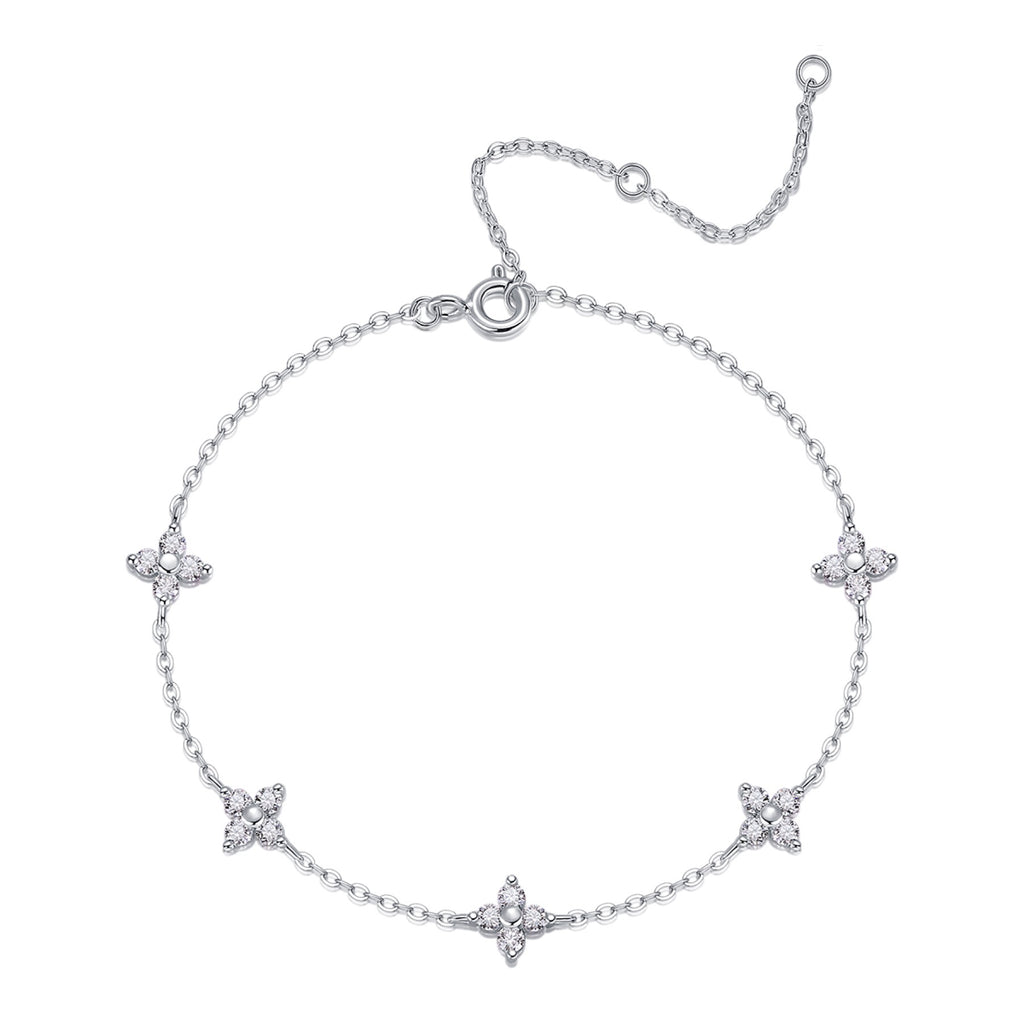 Fioretti Moissanite Chain Bracelet in Sterling Silver