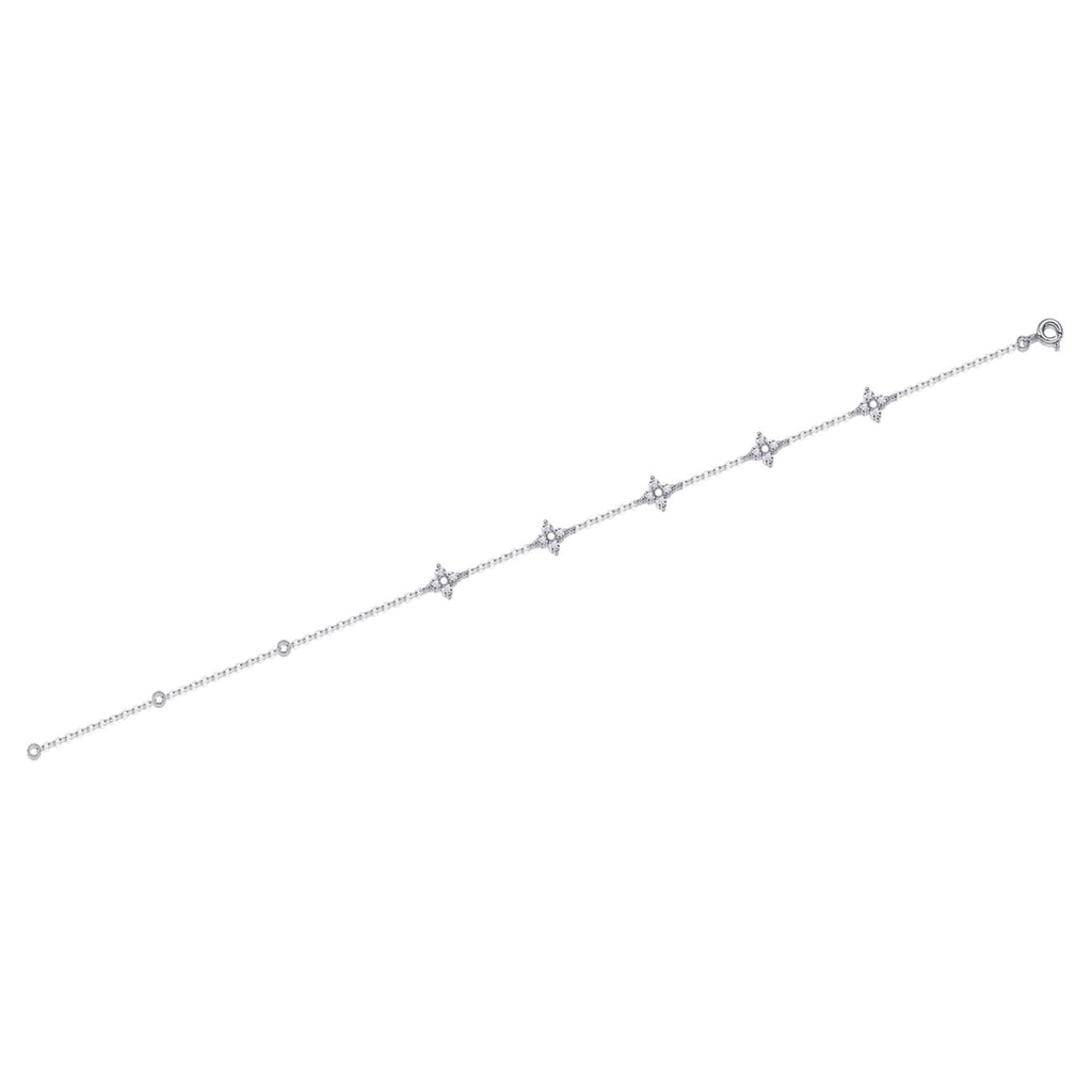 Fioretti Moissanite Chain Bracelet in Sterling Silver