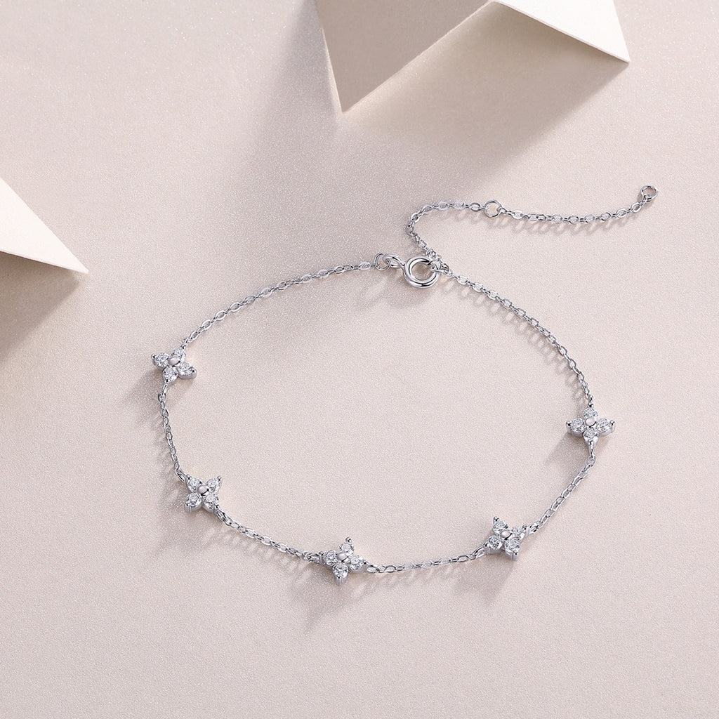 Fioretti Moissanite Chain Bracelet in Sterling Silver