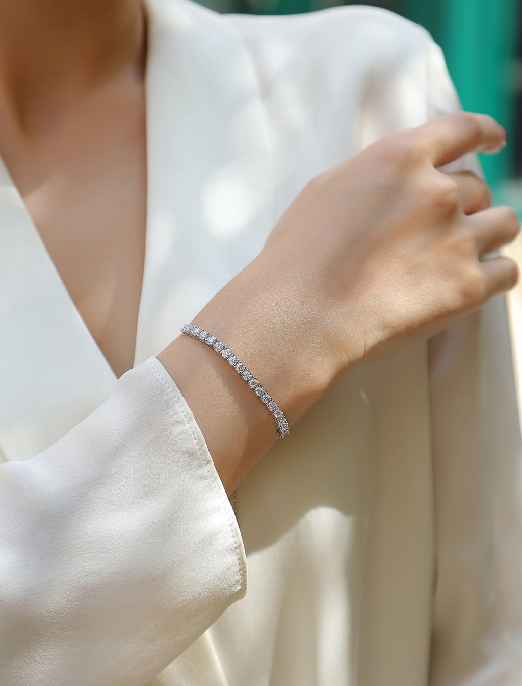 Incanto Moissanite Tennis Bracelet in Sterling Silver
