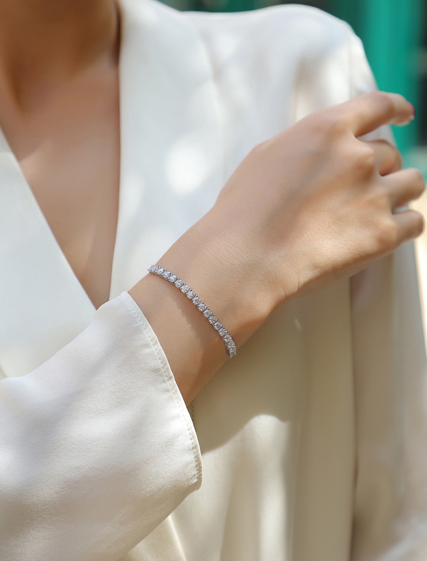 Incanto Moissanite Tennis Bracelet in Sterling Silver