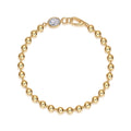 Perlaoro Moissanite Beaded Bracelet in Gold-Tone Sterling Silver