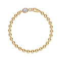 Perlaoro Moissanite Beaded Bracelet in Gold-Tone Sterling Silver
