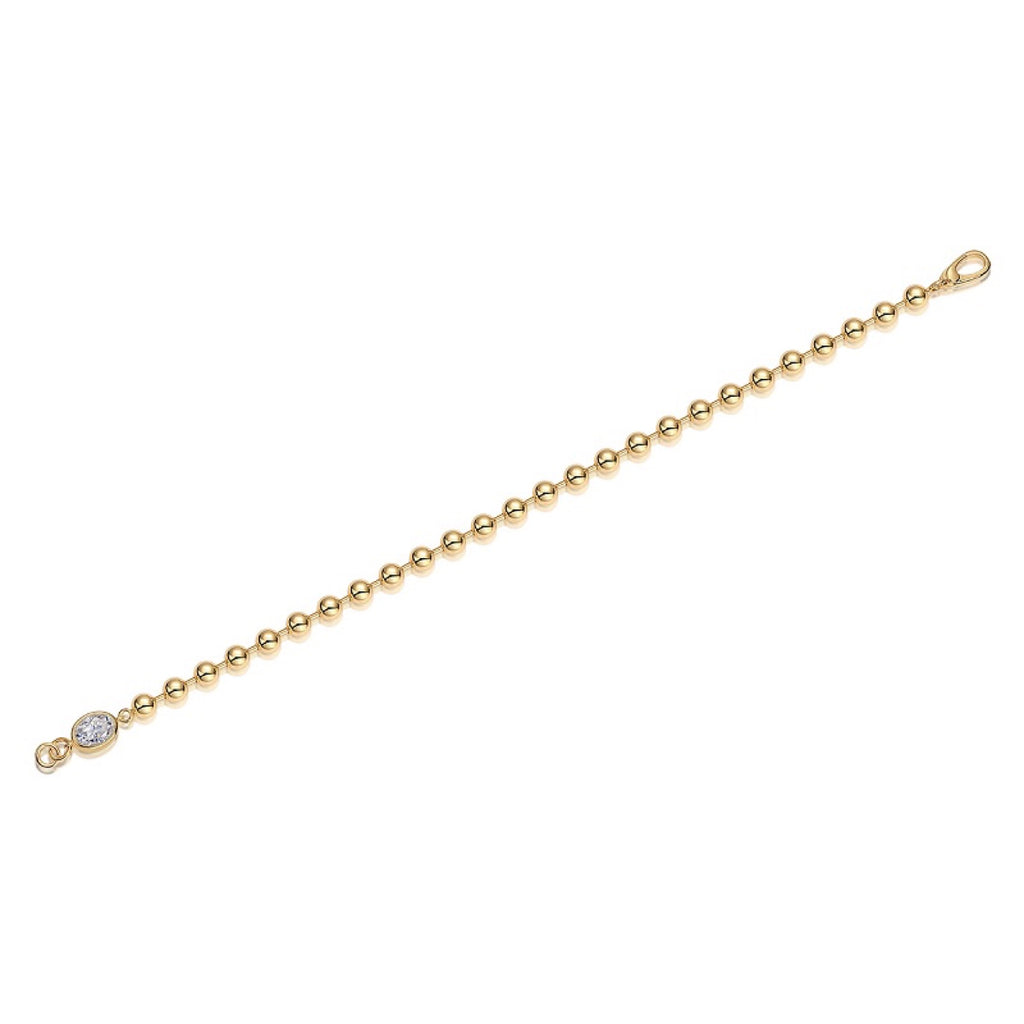 Perlaoro Moissanite Beaded Bracelet in Gold-Tone Sterling Silver