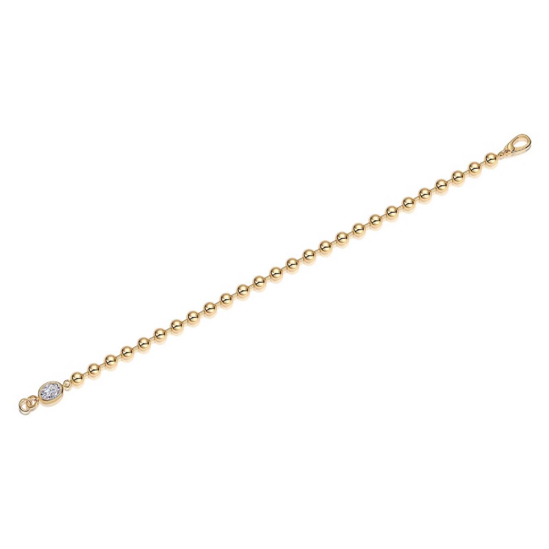 Perlaoro Moissanite Beaded Bracelet in Gold-Tone Sterling Silver