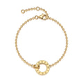 Tempus Moissanite Beaded Bracelet in Gold-Tone Sterling Silver