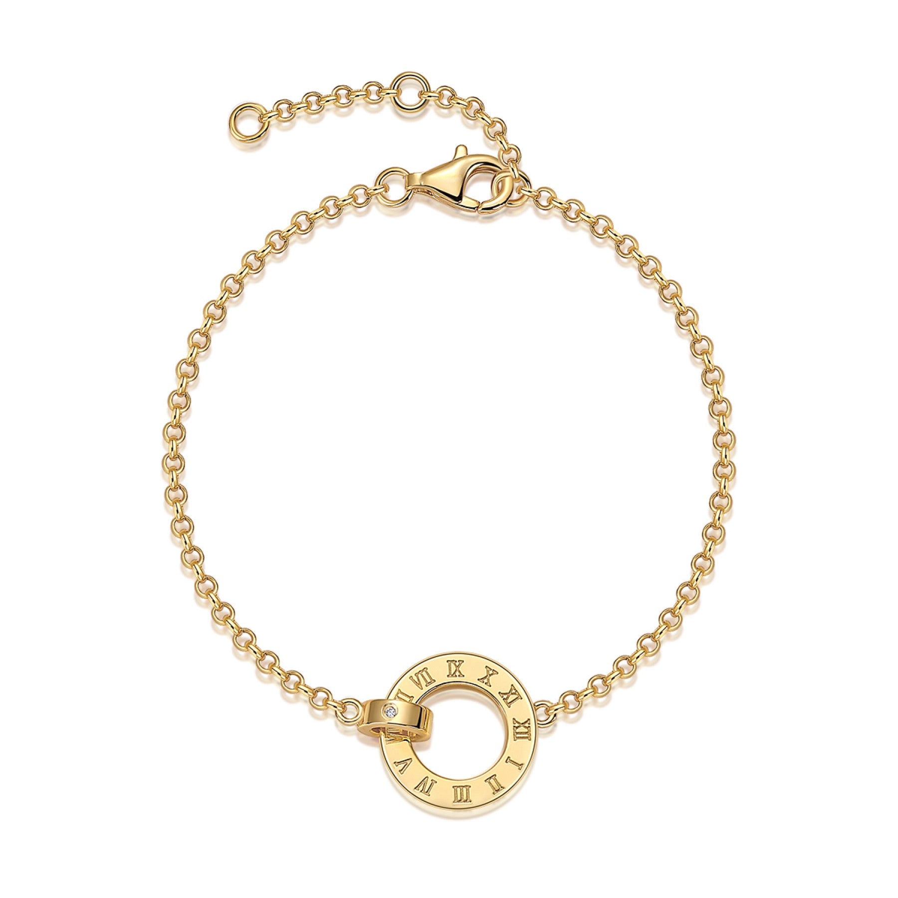 Tempus Moissanite Beaded Bracelet in Gold-Tone Sterling Silver