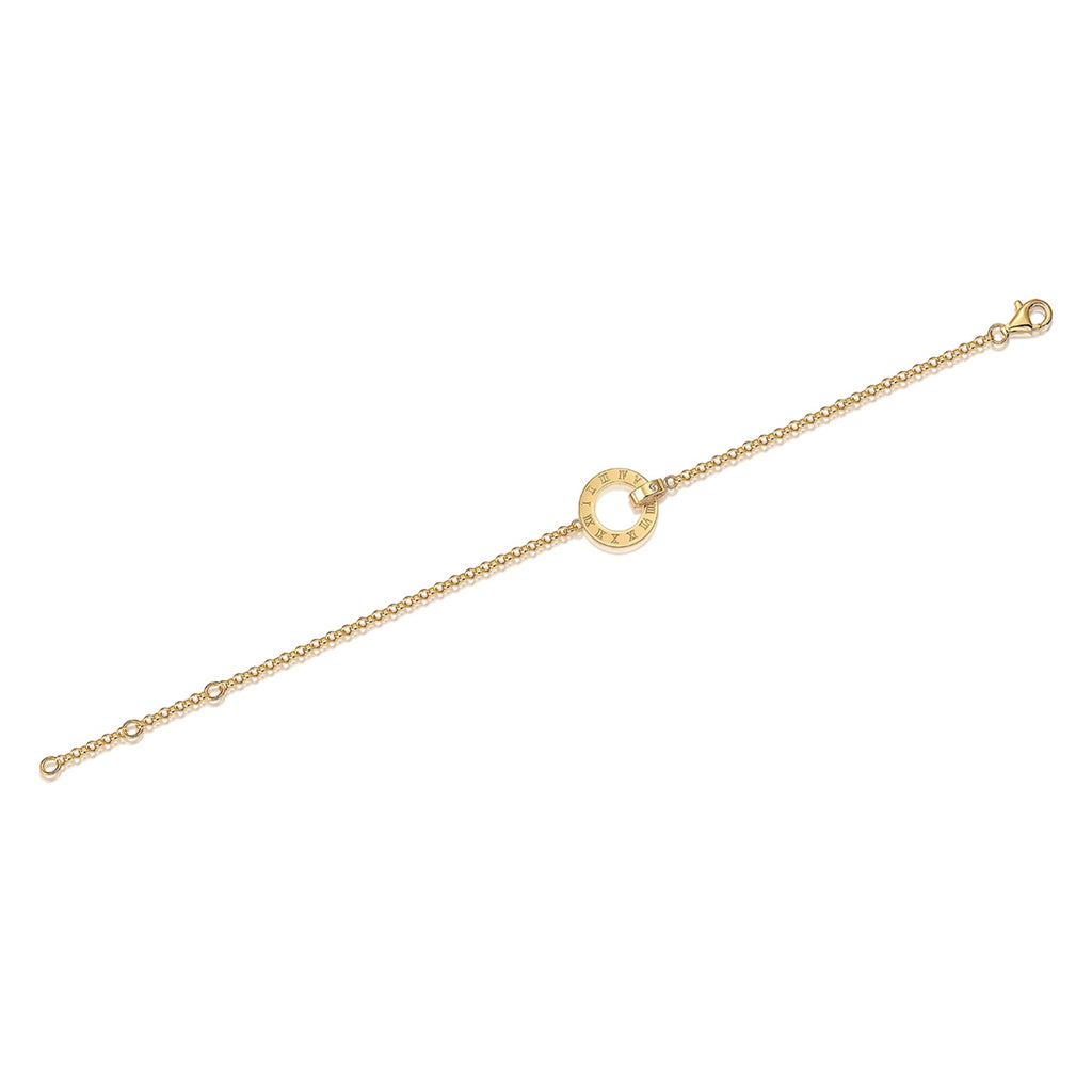 Tempus Moissanite Beaded Bracelet in Gold-Tone Sterling Silver