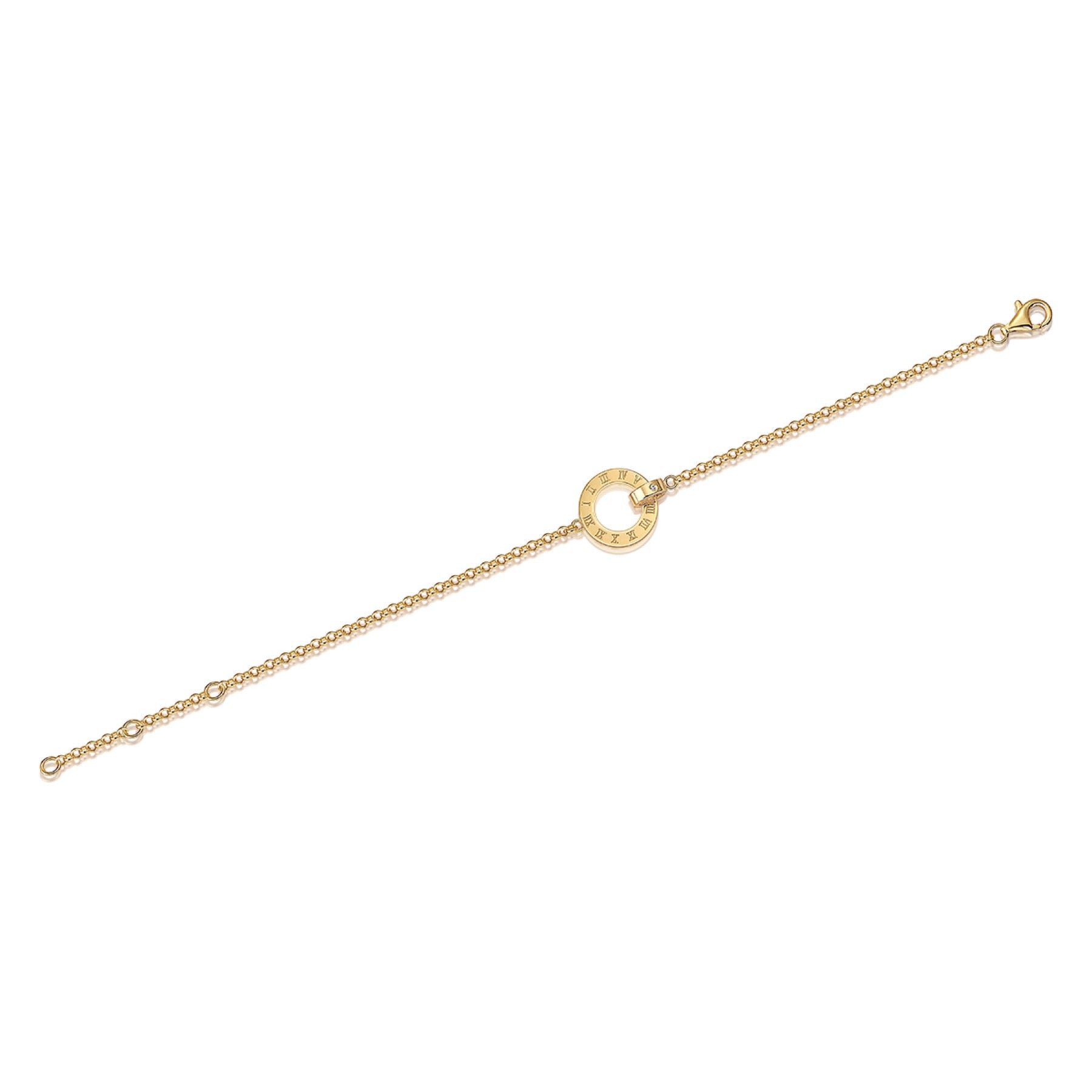 Tempus Moissanite Beaded Bracelet in Gold-Tone Sterling Silver