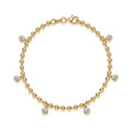 Chime Moissanite Beaded Bracelet in Gold-Tone Sterling Silver