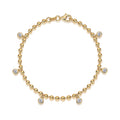 Chime Moissanite Beaded Bracelet in Gold-Tone Sterling Silver