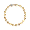 Perlastra Moissanite Beaded Bracelet in Gold-Tone Sterling Silver