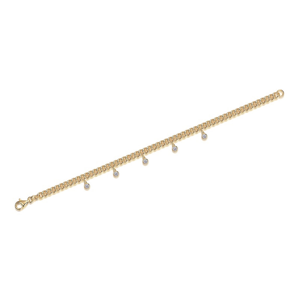 Montenero Moissanite Chain Bracelet in Gold-Tone Sterling Silver