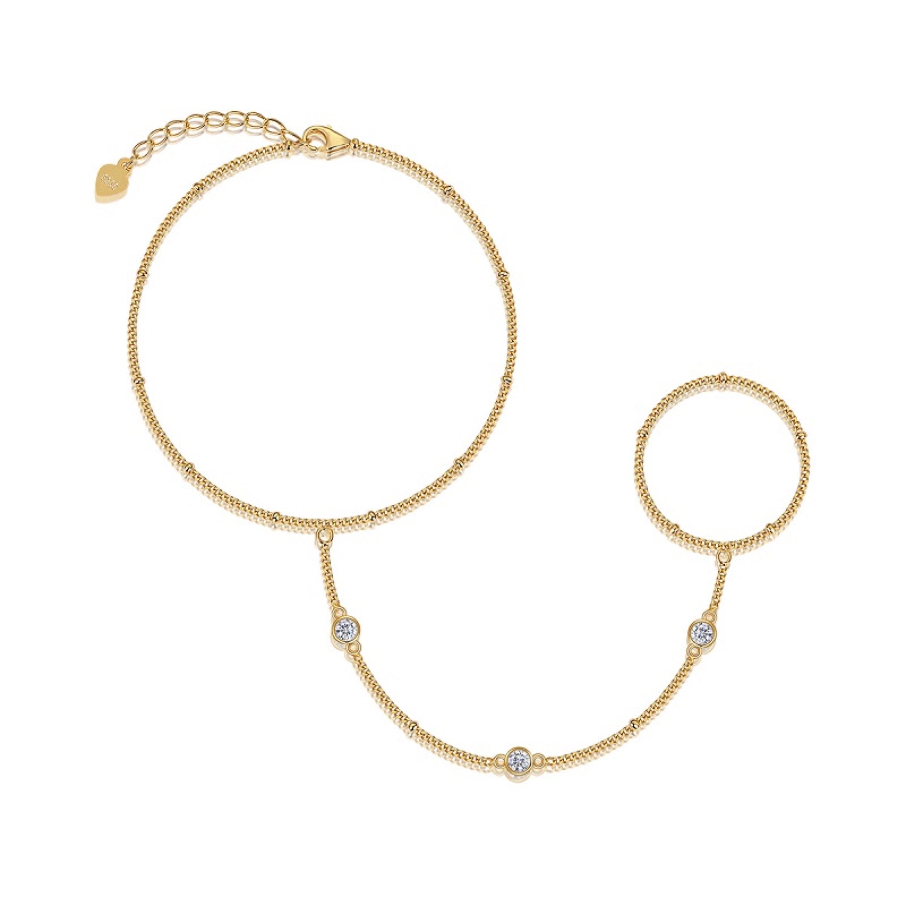 Orizzonte Moissanite Bangle Bracelet in Gold-Tone Sterling Silver