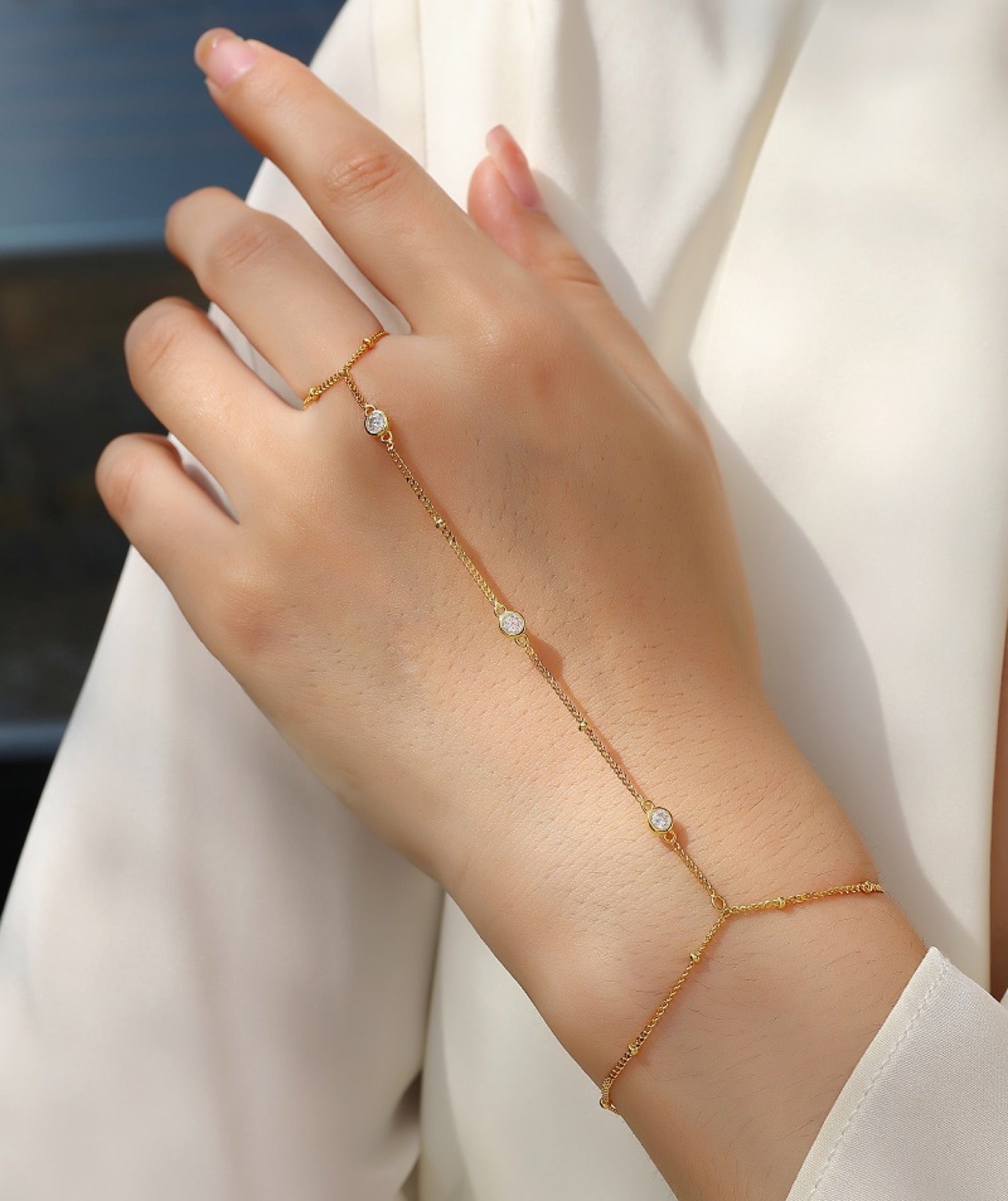 Orizzonte Moissanite Bangle Bracelet in Gold-Tone Sterling Silver