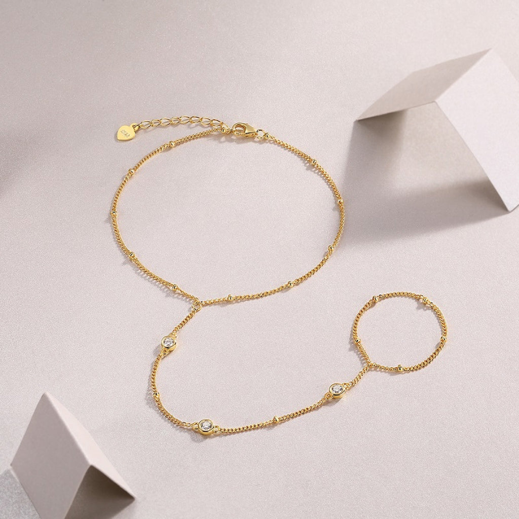 Orizzonte Moissanite Bangle Bracelet in Gold-Tone Sterling Silver