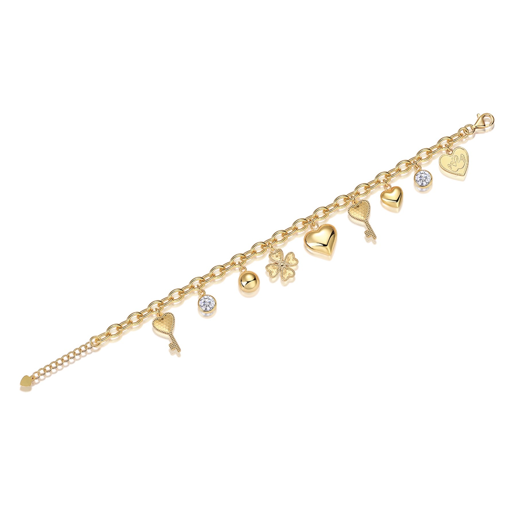 Amuleti Moissanite Charm Bracelet in Gold-Tone Sterling Silver