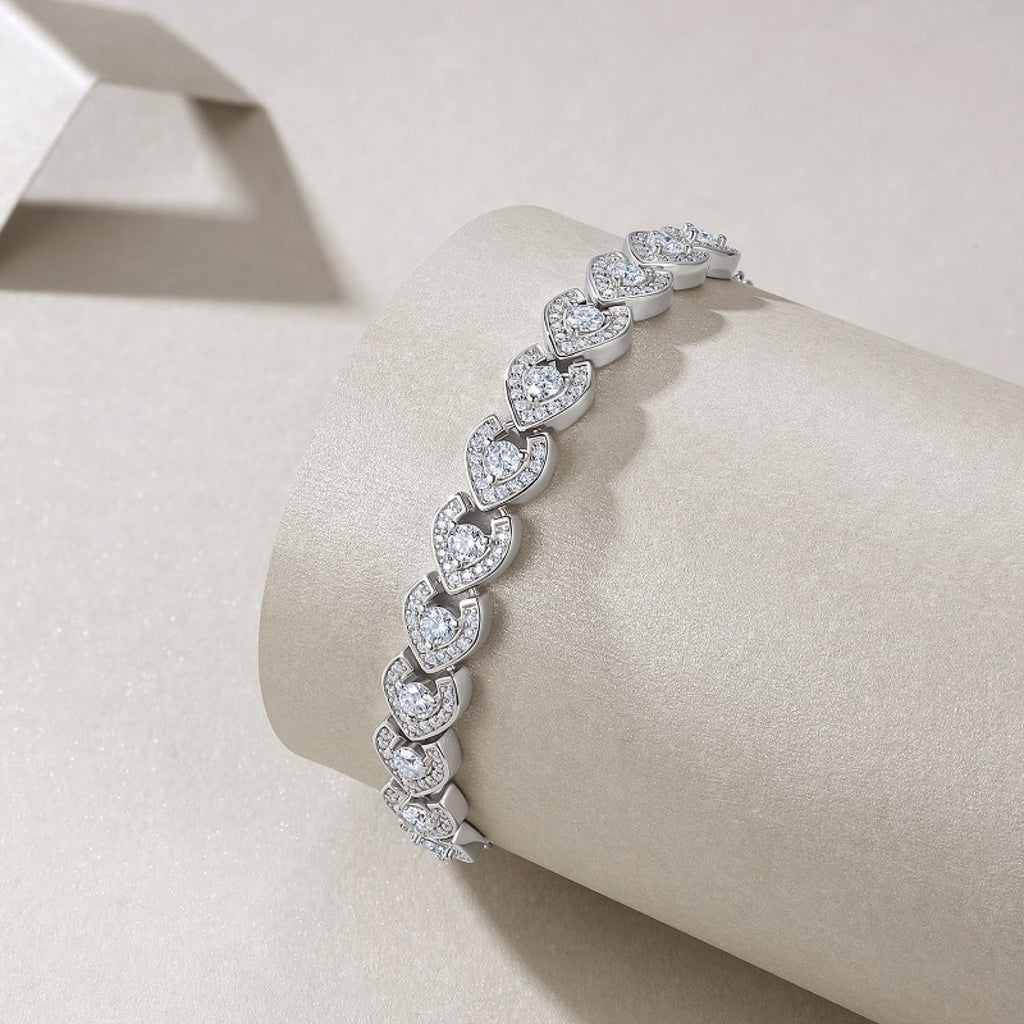 Oasi Moissanite Chain Bracelet in Sterling Silver