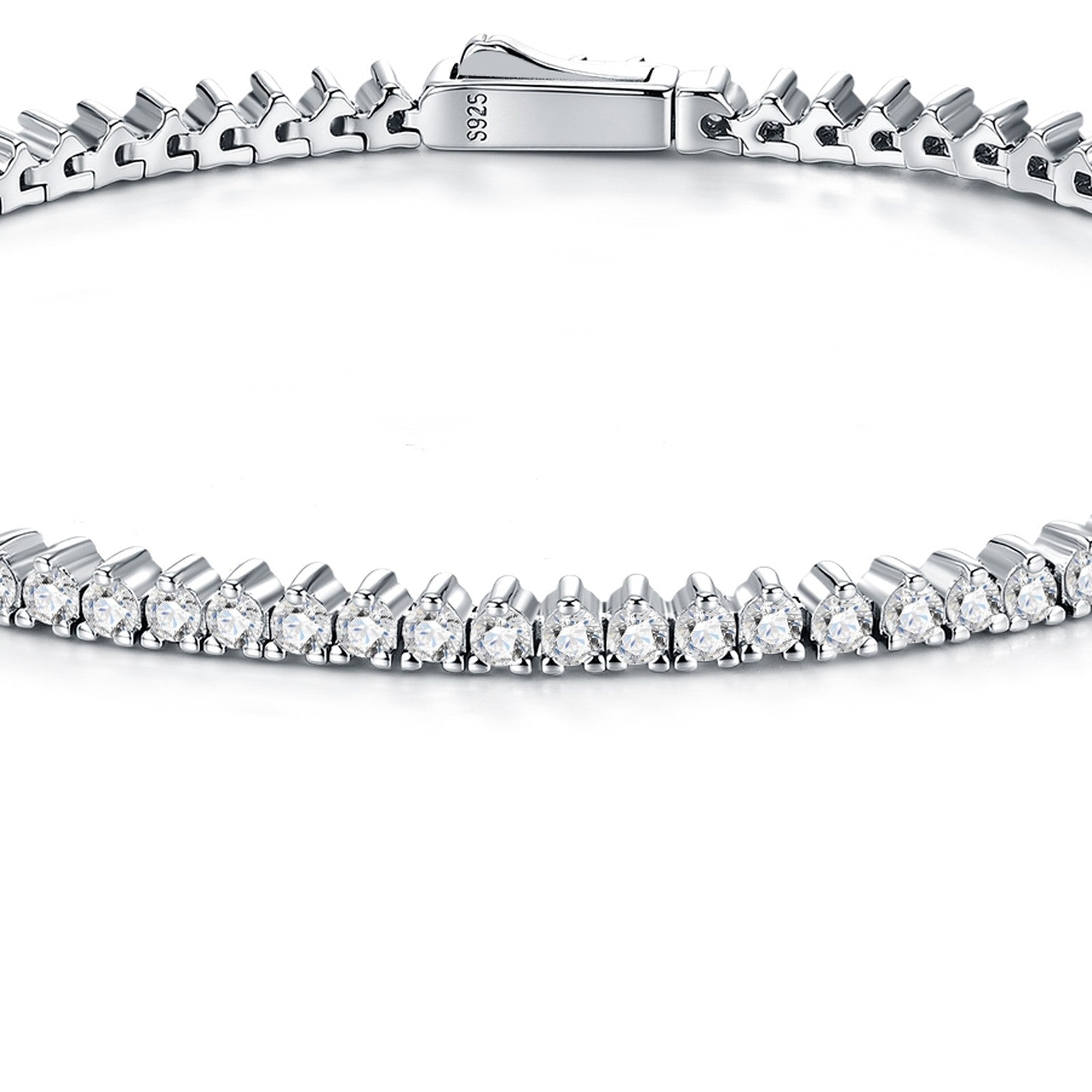 Classica Moissanite Tennis Bracelet in Sterling Silver — detail