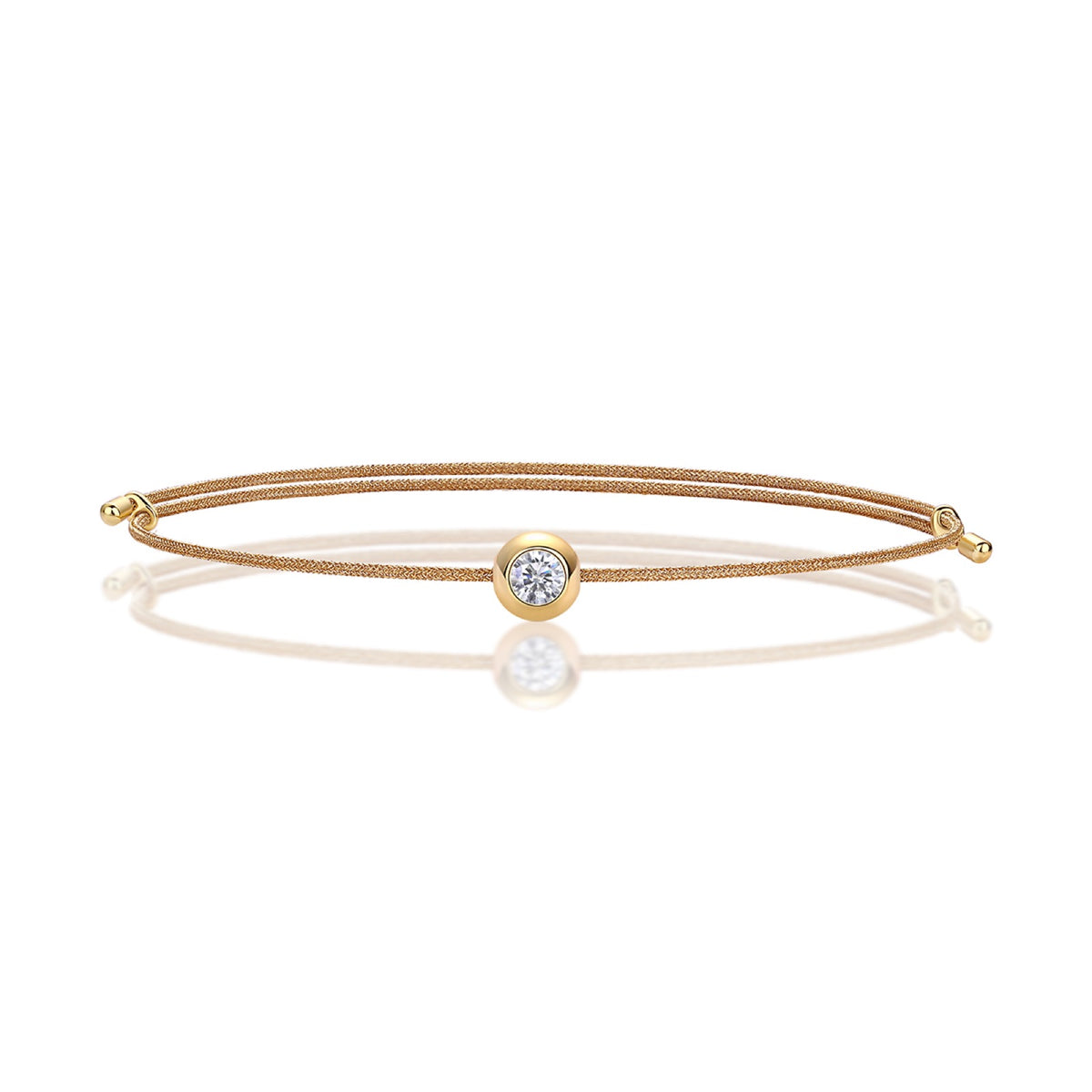 Miele Moissanite Tan Cord Bracelet