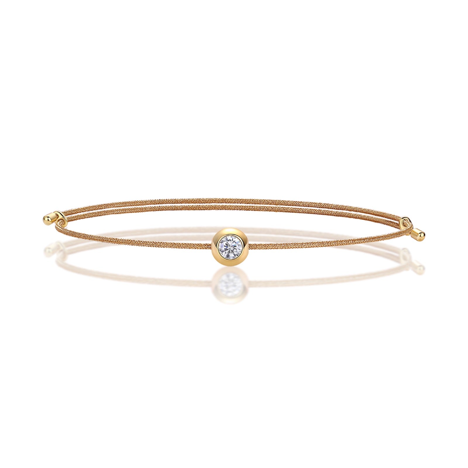 Miele Moissanite Tan Cord Bracelet