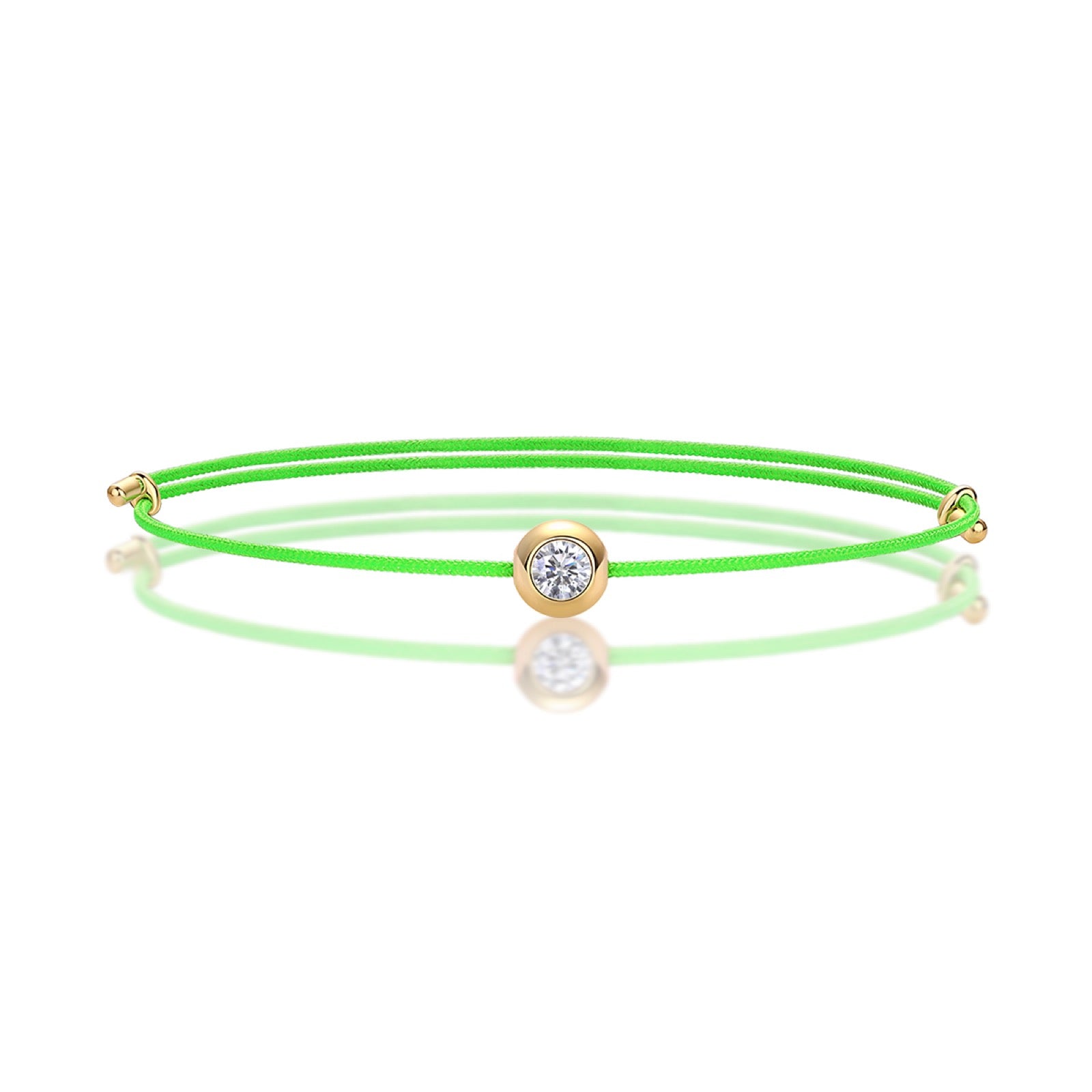 Prato Moissanite Green Cord Bracelet