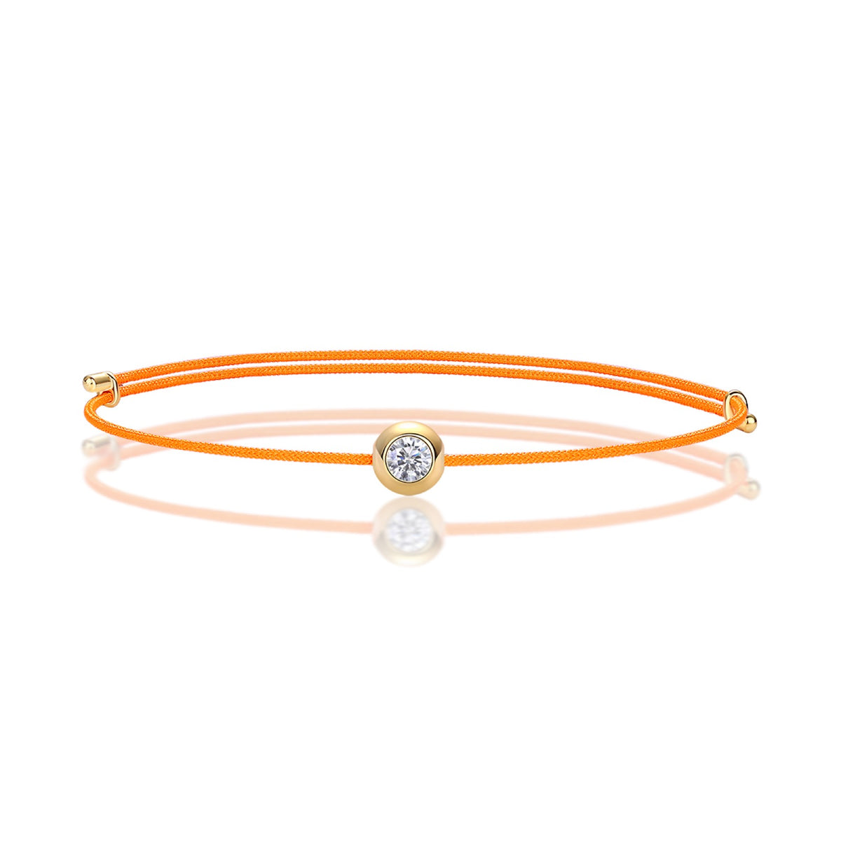 Zafferano Moissanite Orange Cord Bracelet