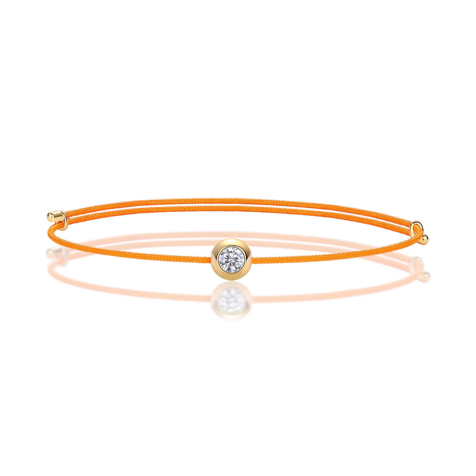 Zafferano Moissanite Orange Cord Bracelet