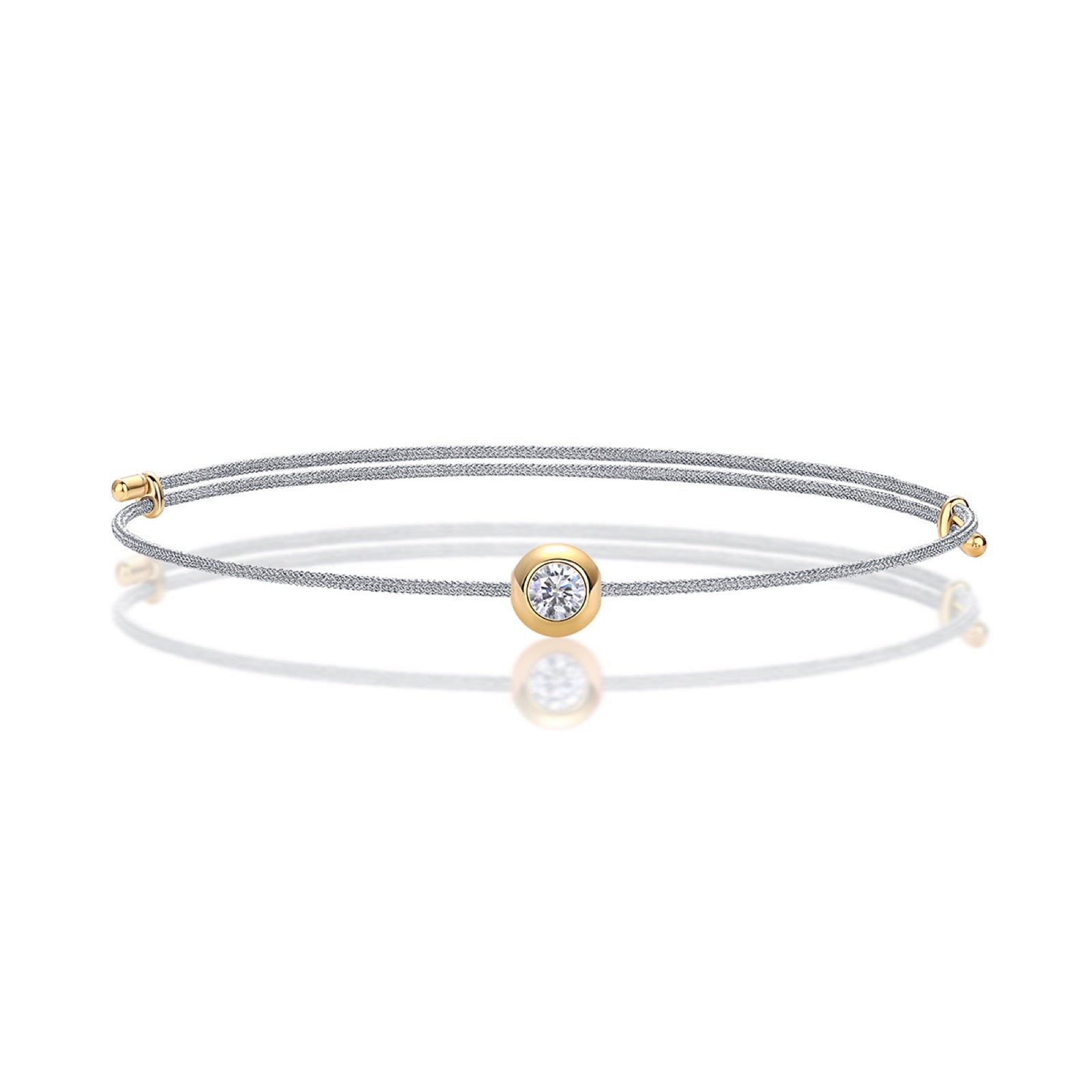 Nuvola Moissanite Gray Cord Bracelet