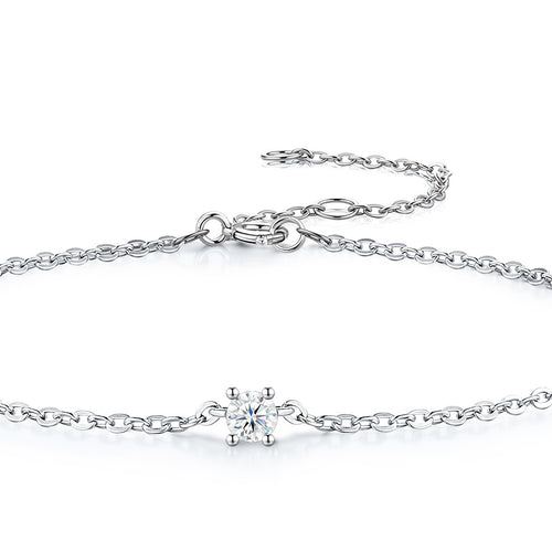 Astrolina Moissanite Chain Bracelet in Sterling Silver — detail