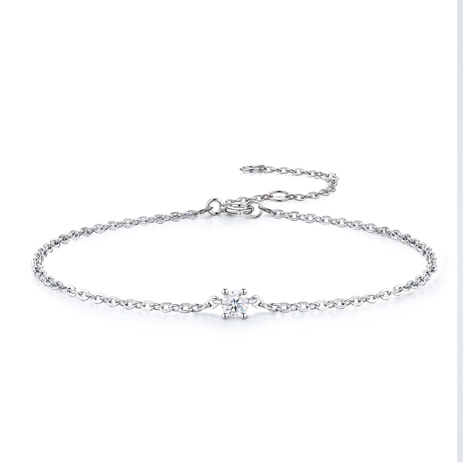 Astrolina Moissanite Chain Bracelet in Sterling Silver