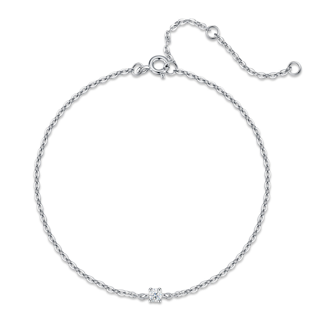 Astrolina Moissanite Chain Bracelet in Sterling Silver