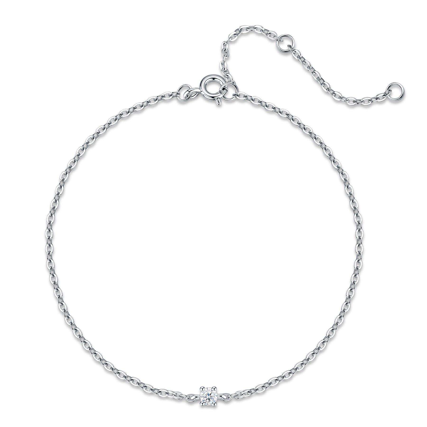 Astrolina Moissanite Chain Bracelet in Sterling Silver