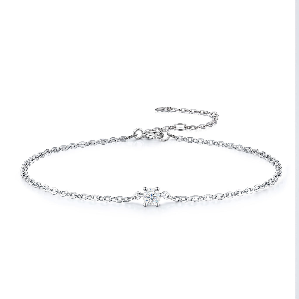 Astrolina Moissanite Chain Bracelet in Sterling Silver