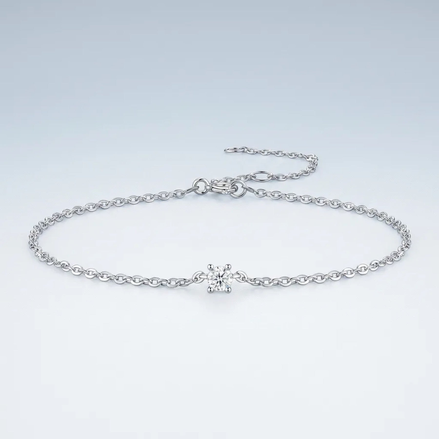 Astrolina Moissanite Chain Bracelet in Sterling Silver