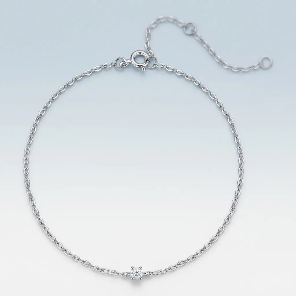 Astrolina Moissanite Chain Bracelet in Sterling Silver