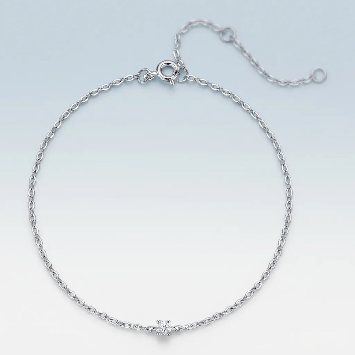 Astrolina Moissanite Chain Bracelet in Sterling Silver