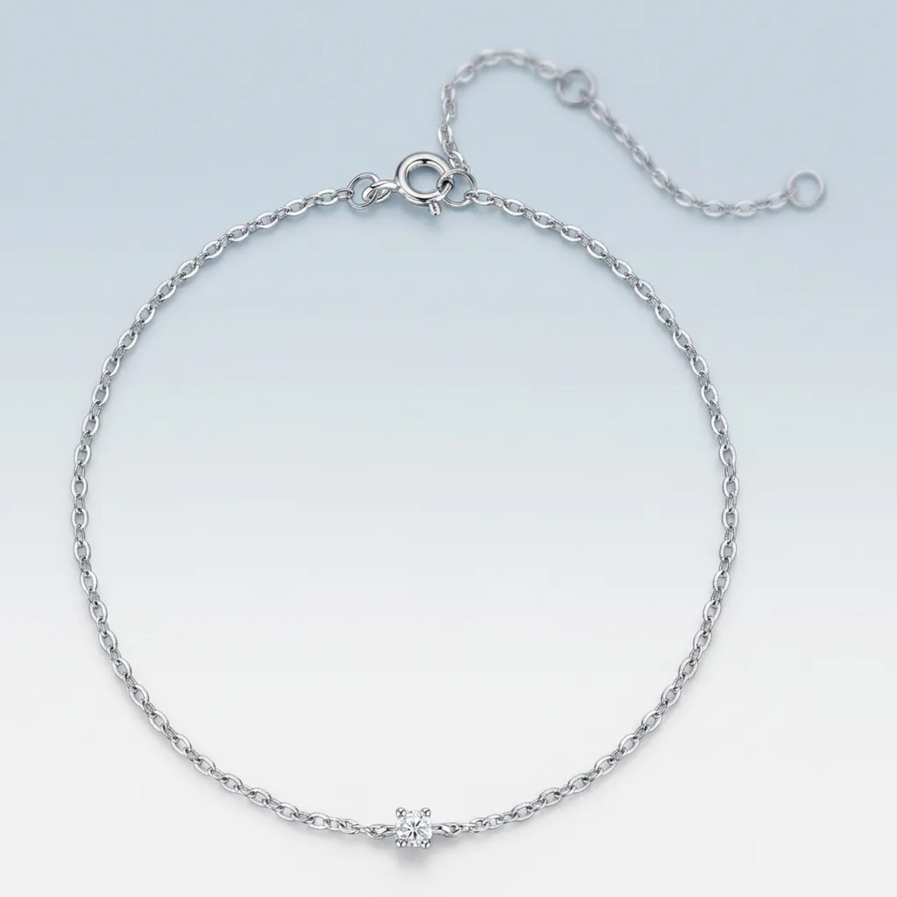 Astrolina Moissanite Chain Bracelet in Sterling Silver