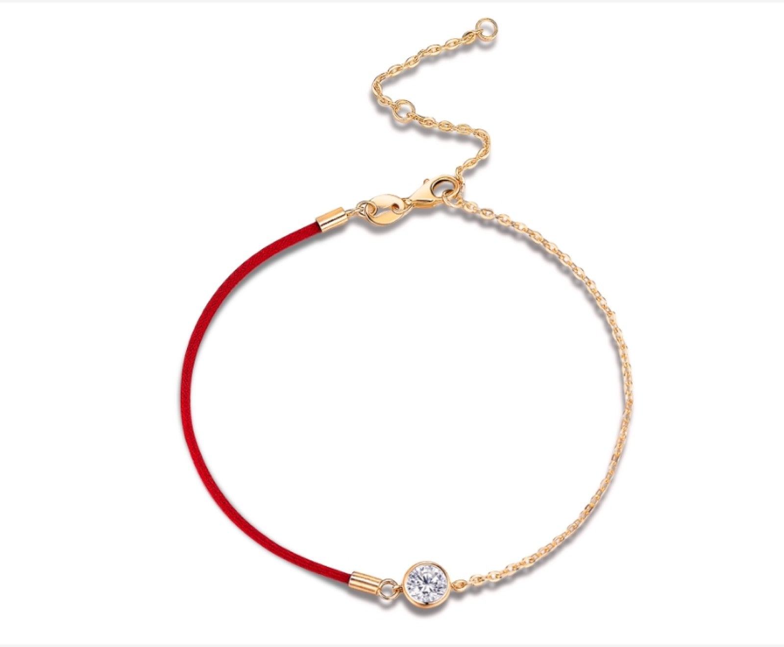 Filorosso Moissanite Red Cord Bracelet