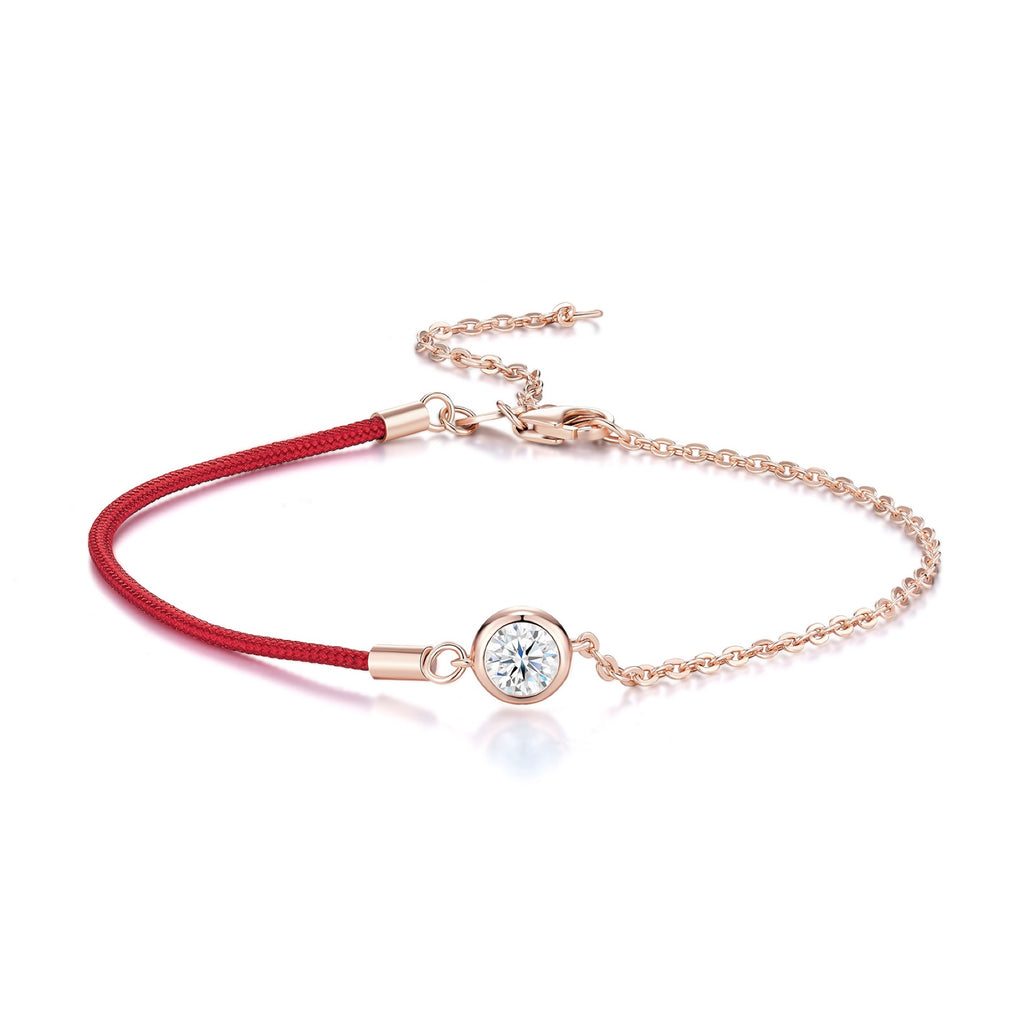 Filorosso Moissanite Red Cord Bracelet