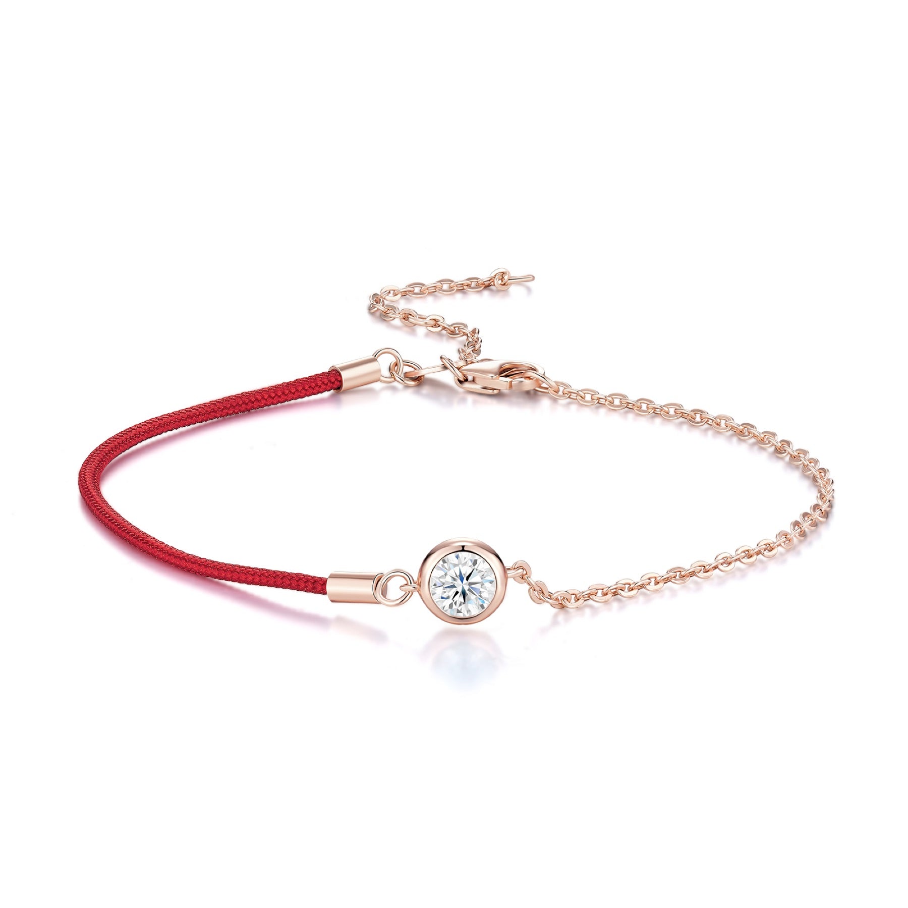 Filorosso Moissanite Red Cord Bracelet