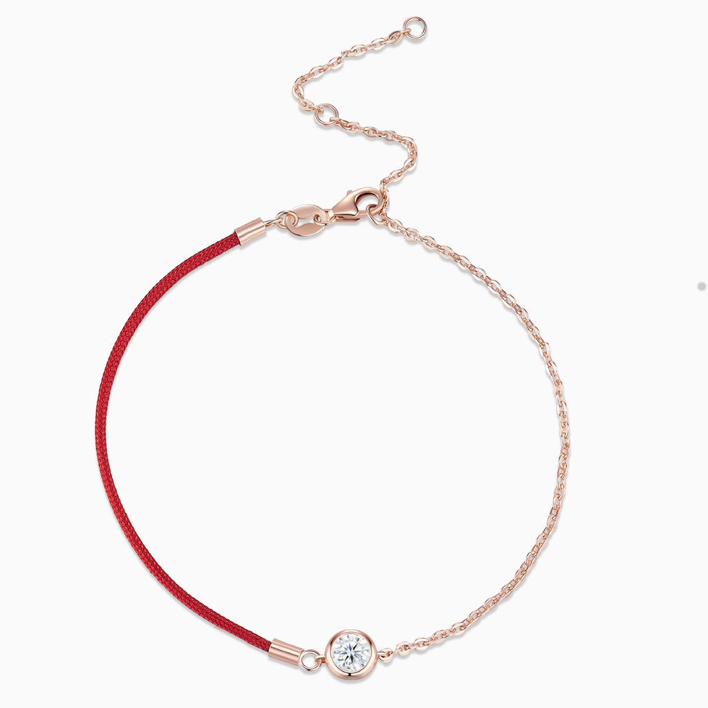 Filorosso Moissanite Red Cord Bracelet