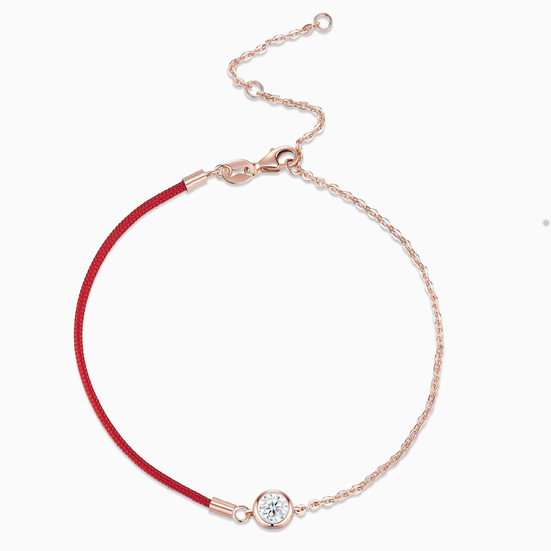 Filorosso Moissanite Red Cord Bracelet
