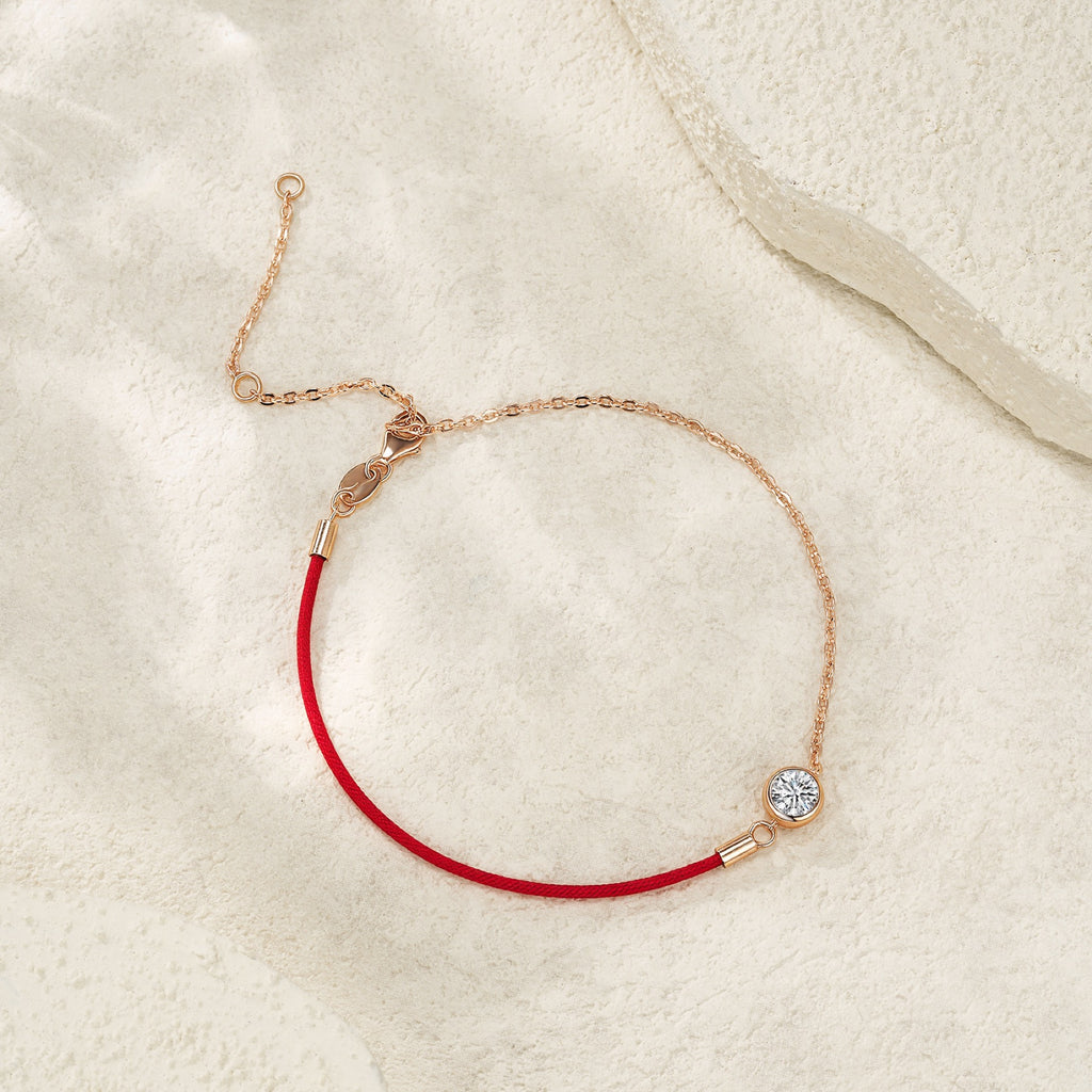 Filorosso Moissanite Red Cord Bracelet