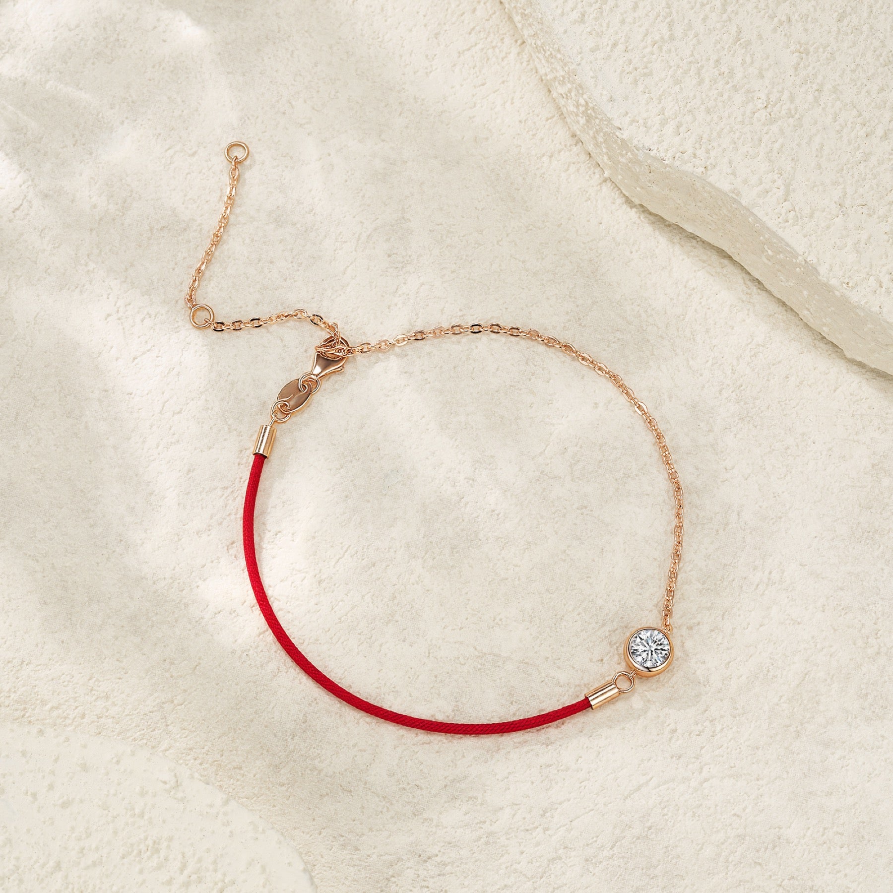 Filorosso Moissanite Red Cord Bracelet