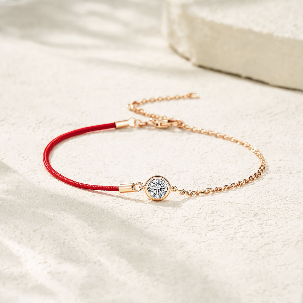 Filorosso Moissanite Red Cord Bracelet