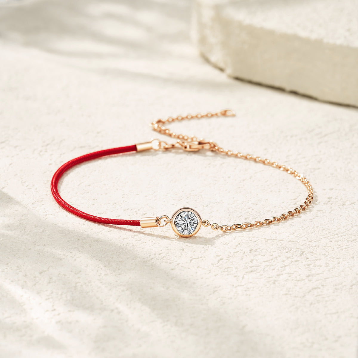 Filorosso Moissanite Red Cord Bracelet