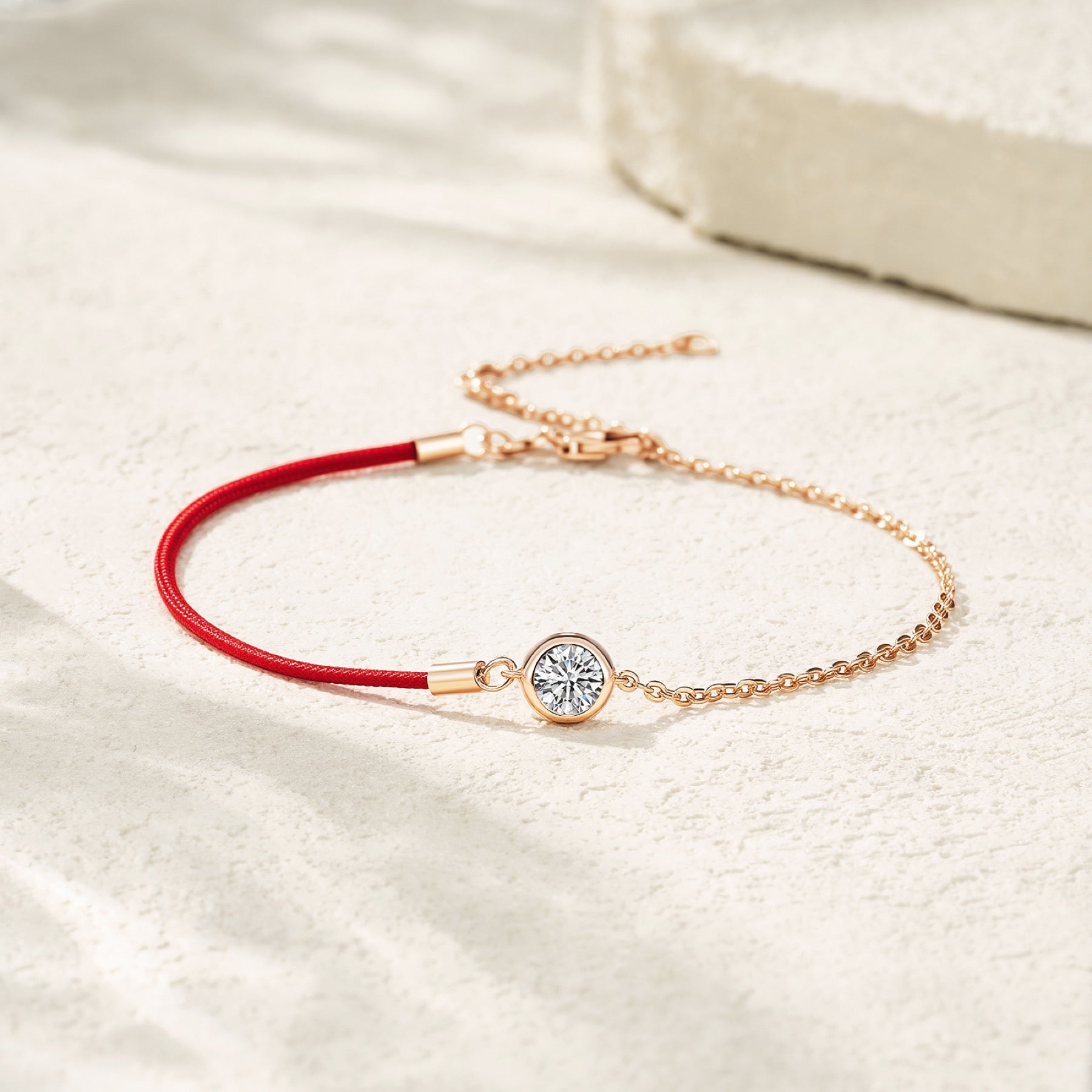 Filorosso Moissanite Red Cord Bracelet